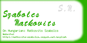 szabolcs matkovits business card